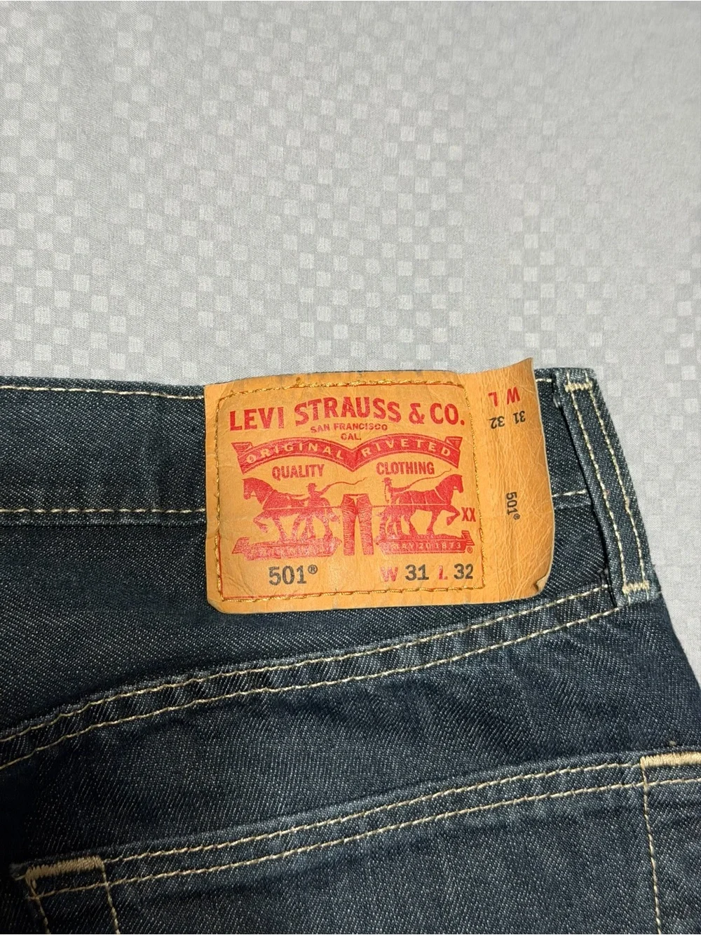 31x32 - Mens Levi's 501 Original Fit Jeans Rigid Dark Wash Blue